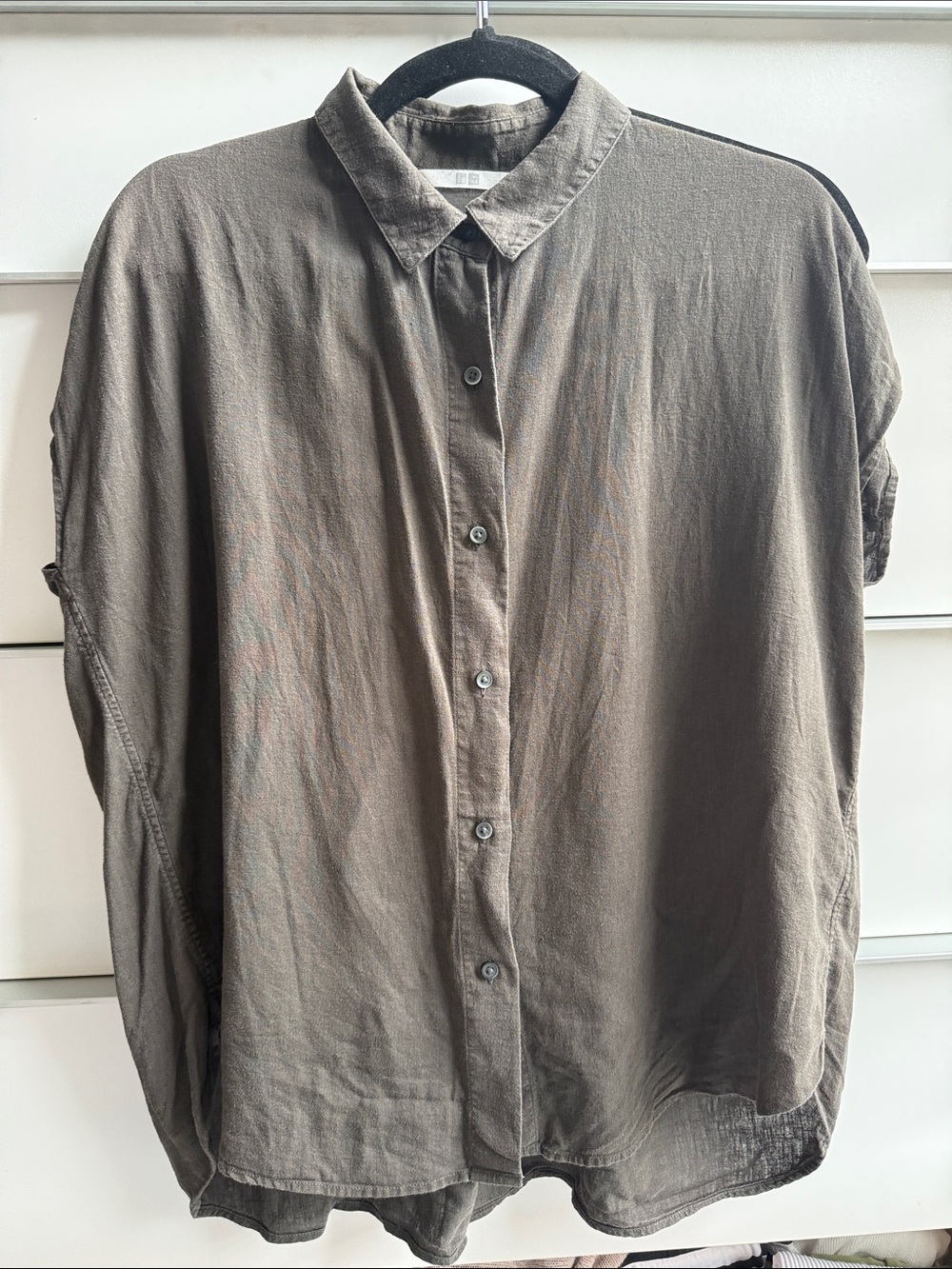 Uniqlo Women's Button-Down Shirt in Olive